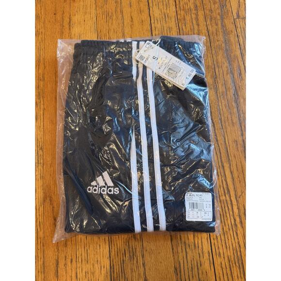 Adidas Pants Mens Small Black White 3-Stripes M 3S FL TC PT Fleece Joggers NWT - Picture 4 of 7